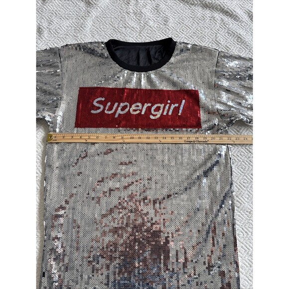SUPERGIRL T Shirt Custom Sequin Size XL - Picture 3 of 7